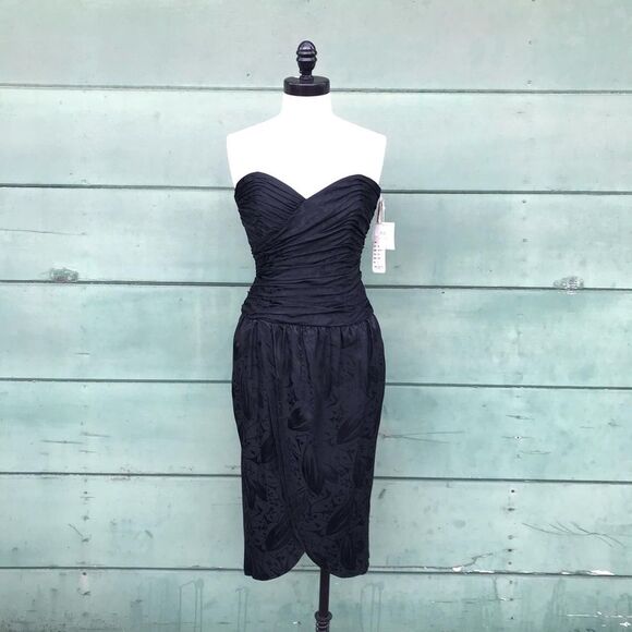 NWT 80’s 90’s Vintage SILK Cocktail Dress Sz 8 - Picture 1 of 16